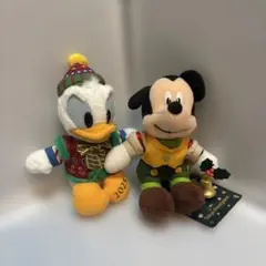 ミッキー＆ドナルド 2025 クリスマス　ぬいぐるみセット ディズニーのサムネイル