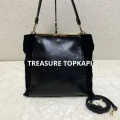 極美品 トレジャートプカピ 2way ショルダーバッグ A4 レザー×スウェード