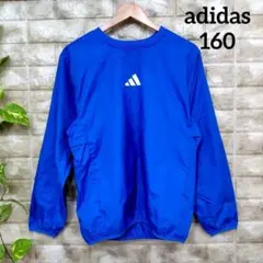 アディダス ジュニア用ジャージトップス(160)青 サッカー ウインドブレーカー