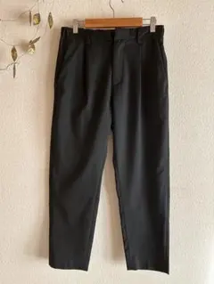 土日価格＊LIDnM リドム　タック入りテーパードパンツ＊ゴム入・黒＊手洗い可