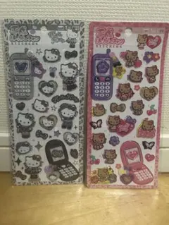 ハローキティ　平成　はっぴーフォン　シール　ステッカー　日焼けキティ