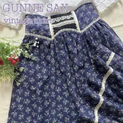 アメリカ製 GUNNE SAX 小花のブーケとドット柄 ヴィンテージスカートのサムネイル