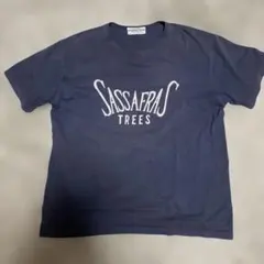 SASSAFRAS Tシャツ ネイビー ロゴプリントのサムネイル