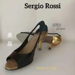 Sergio Rossiパンプス ゴールドヒールsize37EU23.5cm