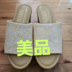 PADOURROUGE フラワー刺繍 ウェッジサンダルのサムネイル