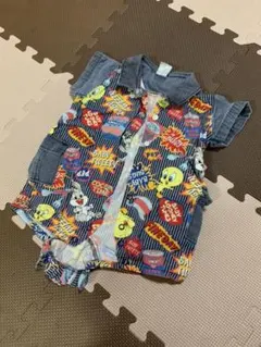 デニム地 ロンパース ルーニーテューンズ