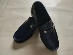 Ferragamo ビット付きローファー ネイビー サイズ6EE クリーニング済