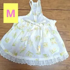 ハンドメイド犬服　サロペットスカート　ミモザ柄　M