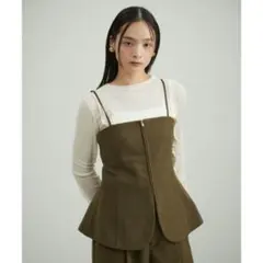 【アダムエロペ】サステナブルウールmixキャミ ビスチェ 美品のサムネイル