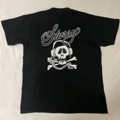USA製】STUSSY ステューシー スカルTシャツ XL 黒 バックプリント