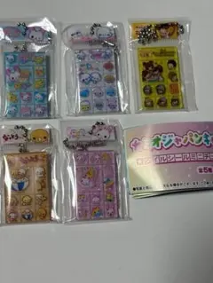 カミオジャパンキャラクターズ タイルシールミニチュアチャーム2全5種コンプリート