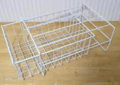 ホワイト ワイヤーバスケット1個（2個セットにも変更可能）