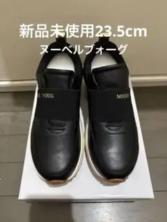 新品未使用】Rolly catヌーベルヴォーグ 黒　スリッポン厚底23.5cm