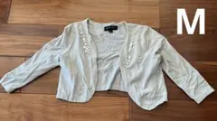 JILL STUART ミントグレー ビジューカーディガン M