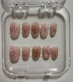 花柄ネイルチップ 付け爪 S/M/サイズ現品