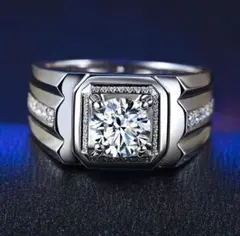 R-154 シルバー リング スクエアカット ジルコニア フリーサイズ 指輪