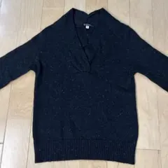 MICHEL KLEIN ブラック Vネックニット ラメ