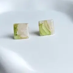 No.020 ハンドメイド　ピアス　イヤリング　ステンレス　大理石風