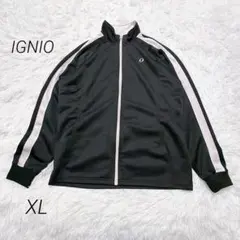 イグニオ トラックジャケット 黒 ピンク ライン ジップアップ XL スポーツ