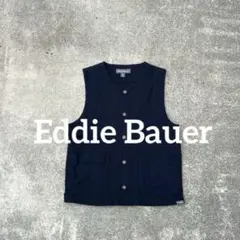 00s Eddie Bauer コットンベスト usa古着 ネイビー メンズs