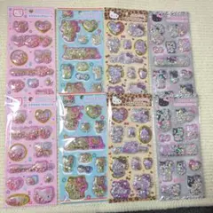 【即日発送・新品】全4種×2枚ずつ／キラキラカプセルシール　ハローキティ