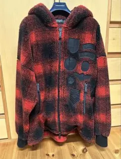 美品 DSQUARED2 ワッペンボアジャケット チェック柄 M オーバーサイズ