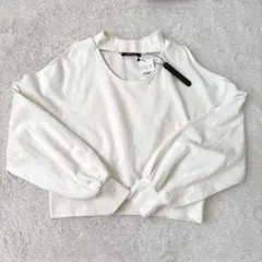 新品未使用 タグ付き one way トレーナー 肩あき ホワイト