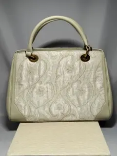 [ハンドバッグ] 和装バッグ　箔　灰色　カジュアル　大きめ　無地　付下げ　小紋