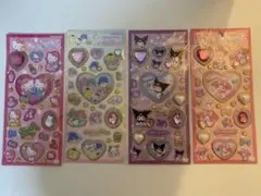 【正規品】サンリオ　キラキラジュエルシール　キティ、サンリオ、クロミ、マイメロ