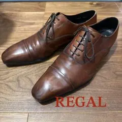 未使用級✨REGAL 725R プレーントゥ ストレートチップ キャメル 27 未使用級✨REGAL 725R プレーントゥ ストレートチップ キャメル 27