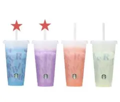 スタバ　ミステリーカラーチェンジングリユーザブルコールドカップ 710ml 2個