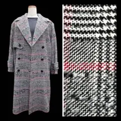 オンワードロングコート　ダブルブレスト　チェスターコート　チェック柄コート