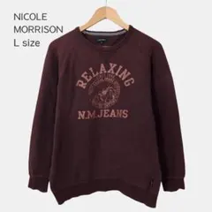 NICOLEMORRISON 00s Lラグラン スウェット ボルドー y2k