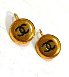 【希少/97P】CHANEL ヴィンテージ ココマーク フックピアス ゴールド系