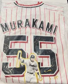 【新品・未開封・完売】2022年 優勝ワッペン　レプリカユニ 村上宗隆 Lサイズ 22年 セ・リーグ優勝記念ワッペン付 ヤクルトスワローズ 村上