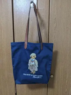 ポロ ラルフローレン ポロベア 刺繍 トートバッグ ネイビー