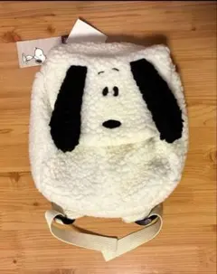 【未使用タグ付】スヌーピー もこもこ リュックサック ベビーリュック ホワイト
