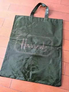 Harrods ハロッズ トートバッグ ダークグリーン