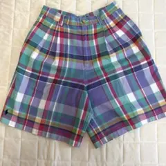 90S Ralph Lauren マドラスチェック キュロット　ハーフパンツのサムネイル
