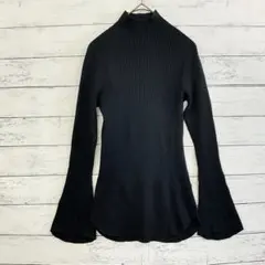 Mame Kurogouchi ニット ハイネック フレア袖 黒 ユニクロ S