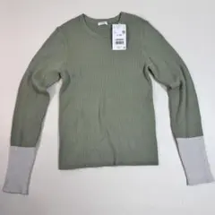 新品タグ付】C.O.L.Z.A コルザ 袖配色 リブニット ミント M