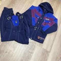 【超美品】SNOW FLAKE　スキーウェア　青　サイズL 上下セット