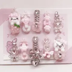 ネイルチップ 地雷系 量産型 ゴテゴテ