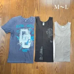 半袖Tシャツ　タンクトップ　メンズM〜L　3着　3枚　セット