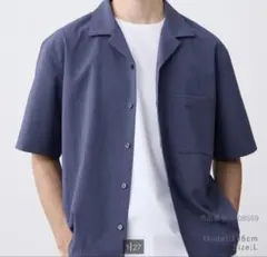 【完売品】PLSTプレシャスドライオープンカラーシャツ ブルーLのサムネイル