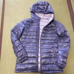 フード付きウルトラライトダウンジャケット XSサイズ ライトパープル