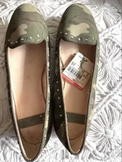 Zara キッズ　迷彩柄 フラットシューズ 37 【日本24㌢】