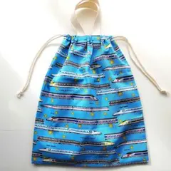 ハンドメイド＊新幹線のきんちゃく袋＊体操着袋＊持ち手付き