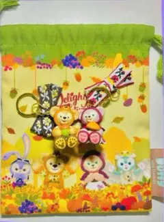 ディズニーシー　ダッフィー　シェリーメイ　フィギュアキーホルダー　ハロウィン巾着