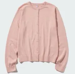 UNIQLO ユニクロ　UVカットクルーネックカーディガン　ピンク　L